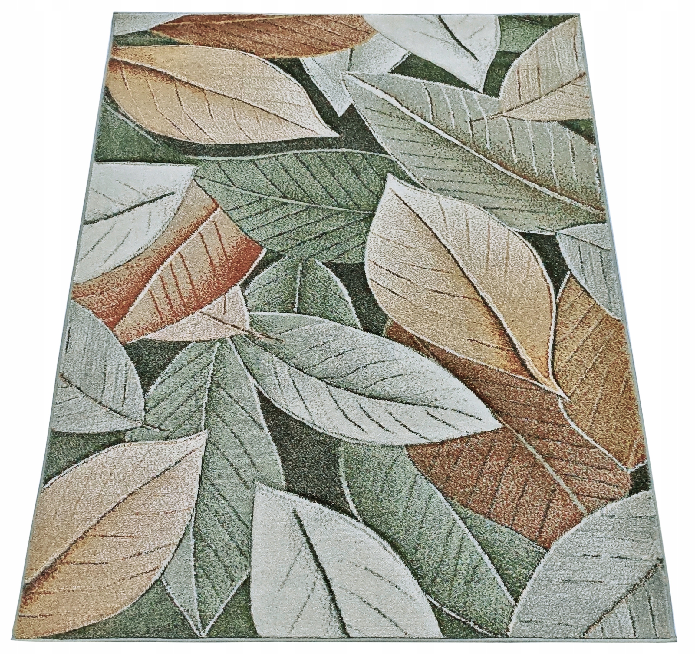 Koberec 120x180 Moderní Barevný List Do Obývacího Pokoje Ložnice Módní Zelený