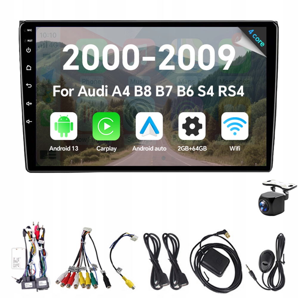 Autorádio 2Din Android 13 pro Audi A4 B8 B7 B6 S4 RS4 2000-2009 Carplay Gps