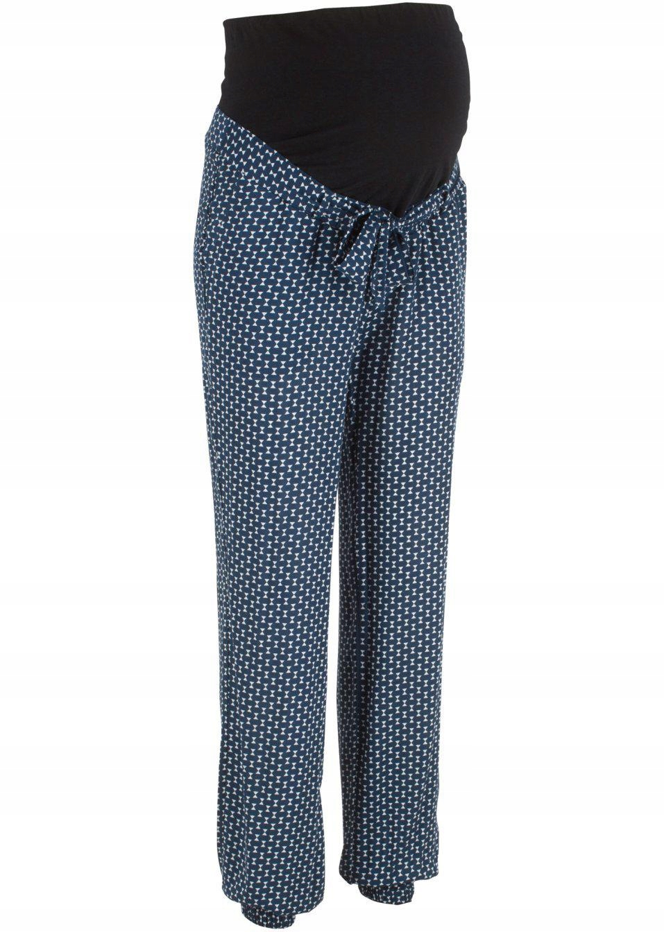 CIĄŻOWE GRANATOWE NADRUK 40 1C2G25 BONPRIX SPODNIE Rozmiar 40