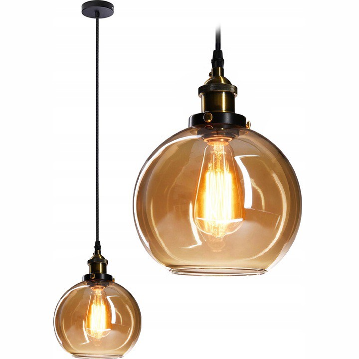 

Lampa Wisząca Szklana Loft Industrial Brown Verto