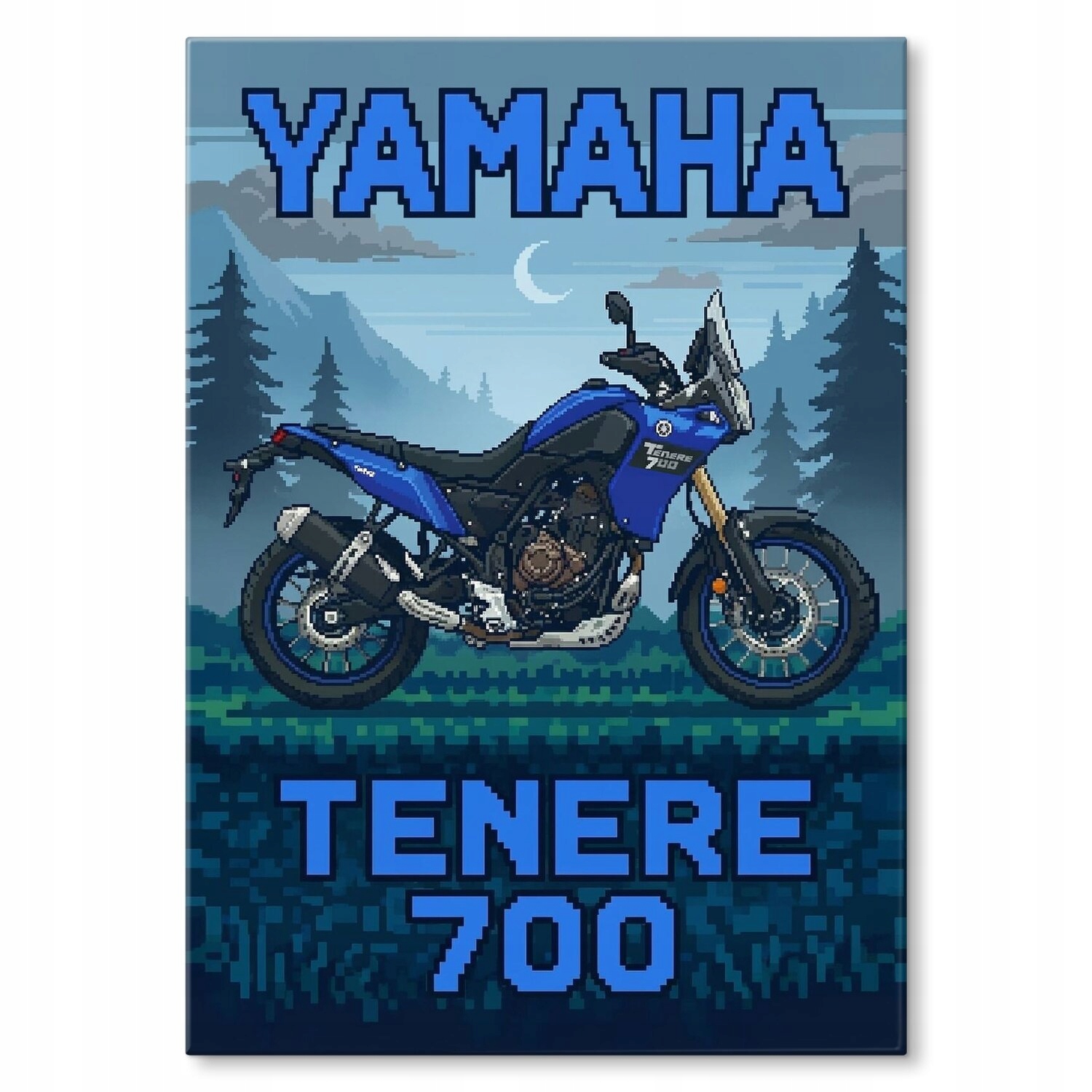 Kovový plakát Yamaha Tenere 700 Retro Pixel Szyld Plech 30 x 42 cm Dárek