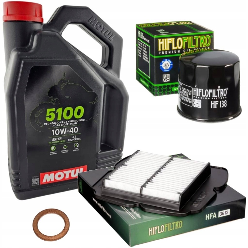 Olej Motul 5100, vzduchový filter Suzuki Sv 1000 03-07 podložka