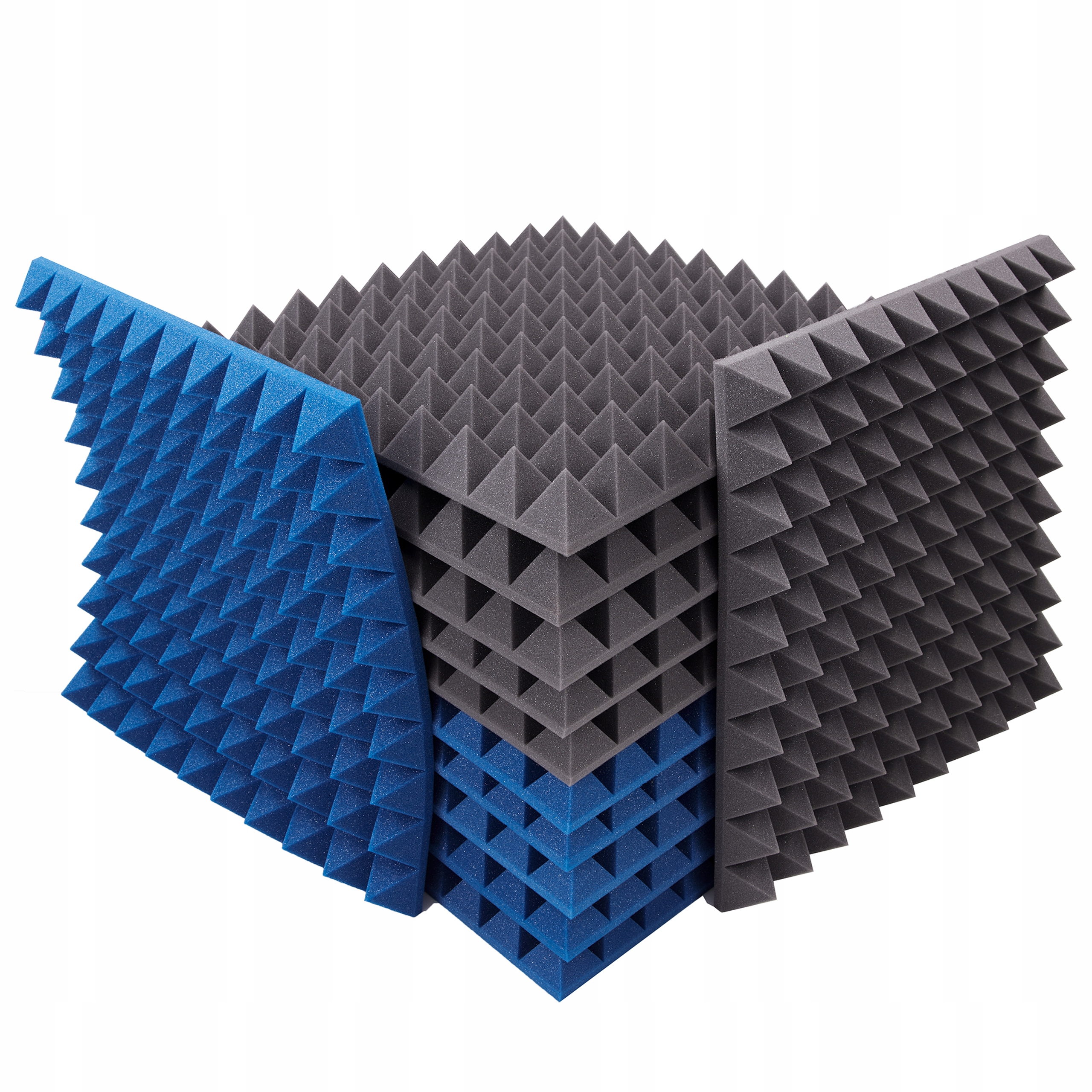 Decor akustické stropní kazety Bitmat pyramida tmavě modrá a šedá