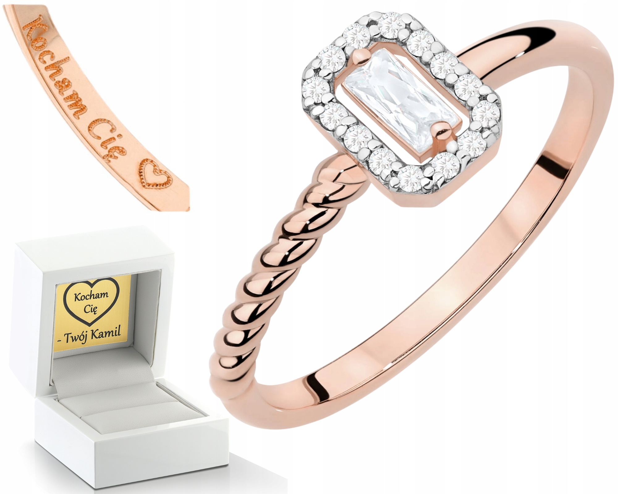 Prstýnek S Diamanty, Zlatá Gravírovaná Gravírování Dárek Bonus 585