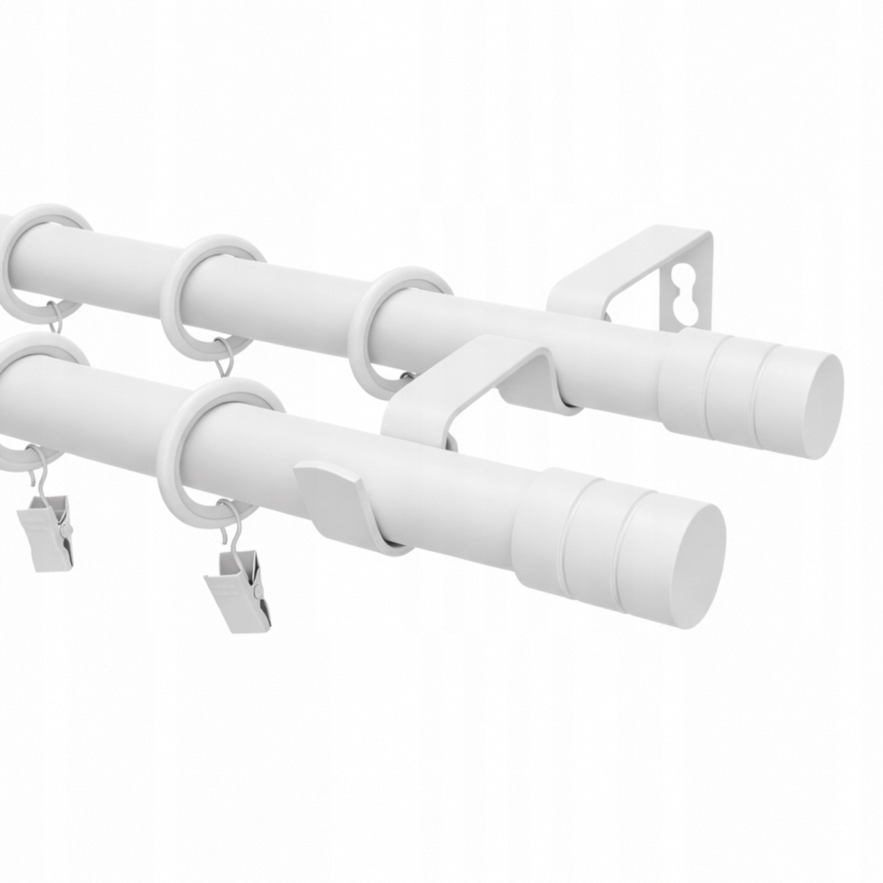 Garnýž kovový Loft 19+19mm MIX Koncovek Bílý 380cm