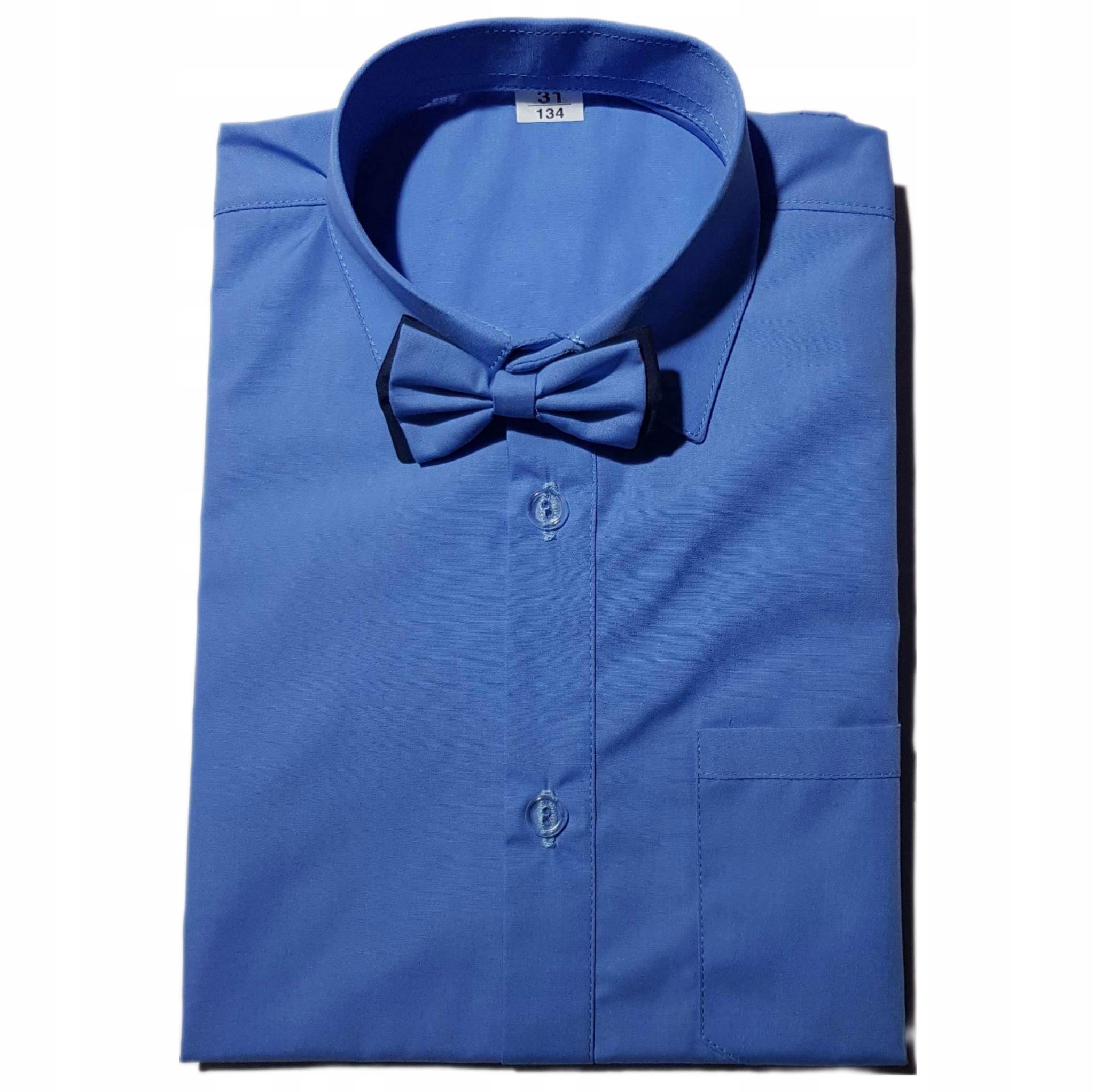 KOSZULA WIZYTOWA dł ręka CHŁOPIĘCA niebieska mucha