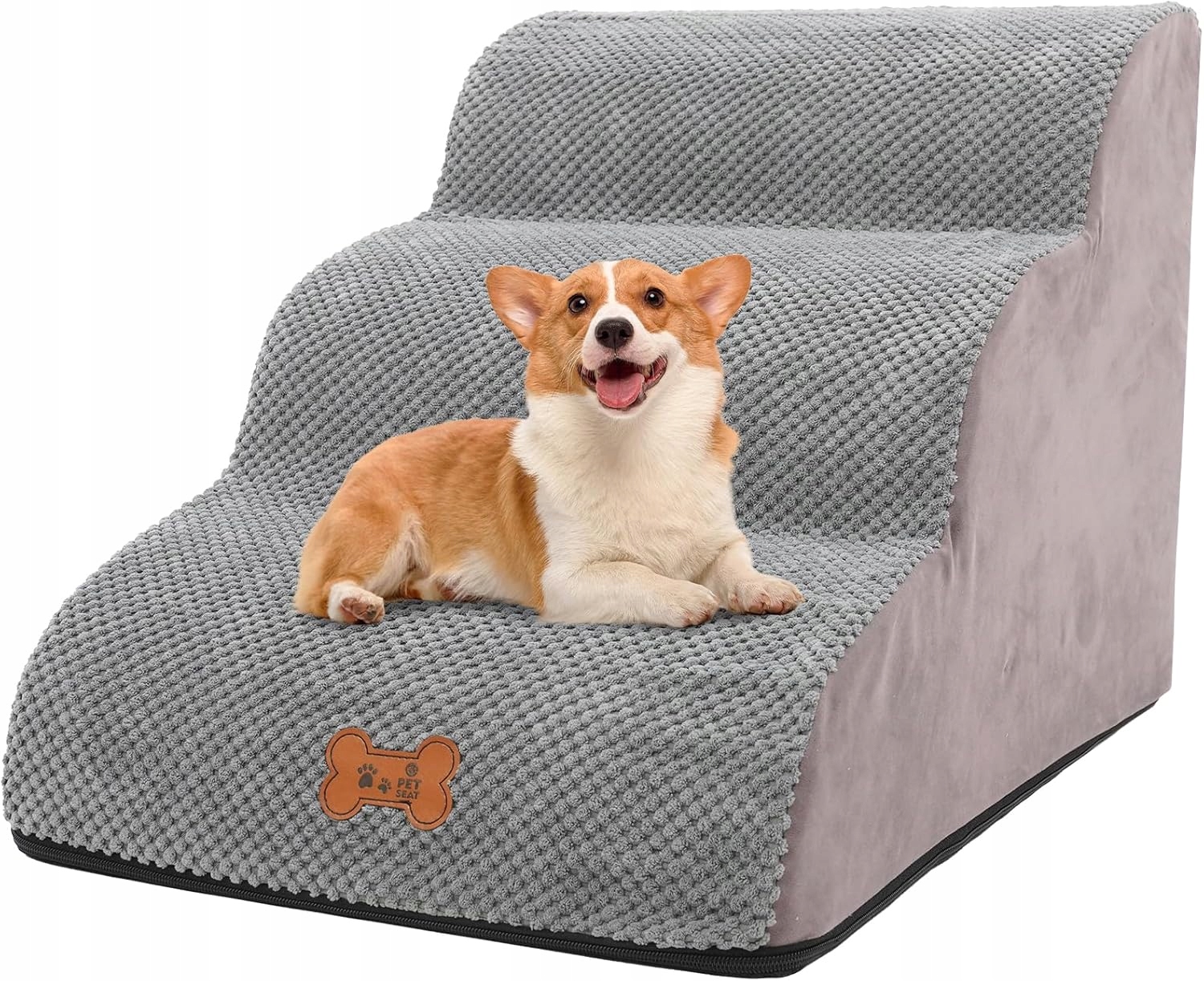 Levně Schody Pro Psa A Kočku 3 Stupně, Protiskluzová Pěna, Přenosné, 40 CM