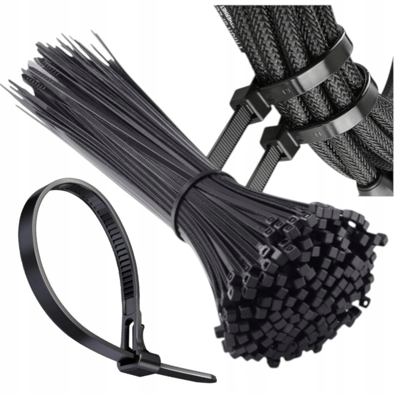 Opaski Zaciskowe Trytki Czarne 100 Sztuk 2,5X100mm Mocne Trytytki Kablowe