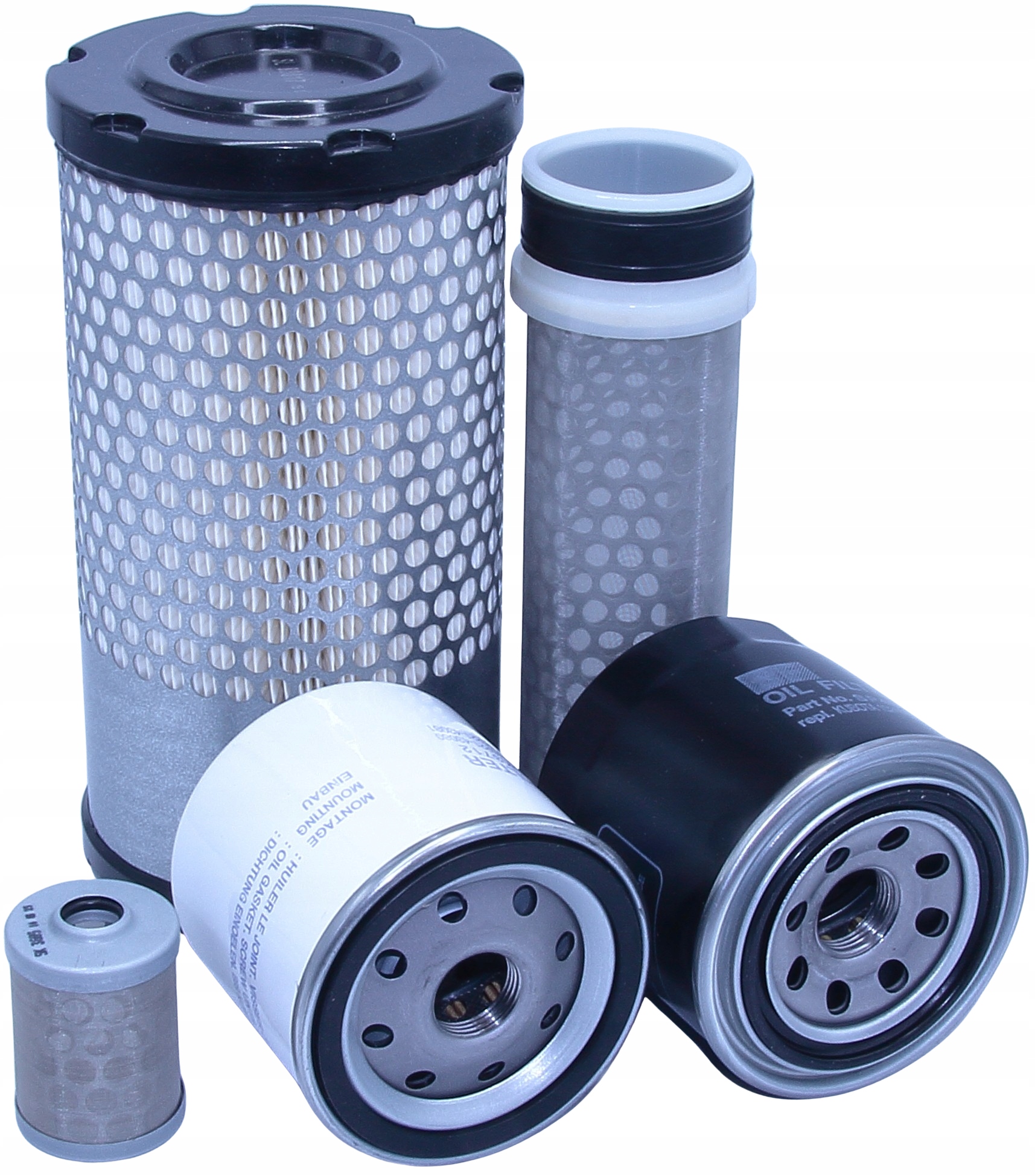 Filtry Kubota U 27-4, U27-4 od č. řady 57197 – vzduch, olej, palivo