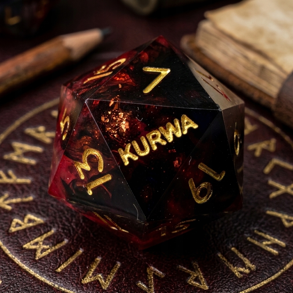 KOSTKA RPG K*RWA KOŚĆ DWUDZIESTOŚCIENNA K20