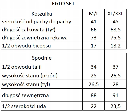 Męski komplet bielizny ELBRUS EGLO SET M/L Rodzaj lekka