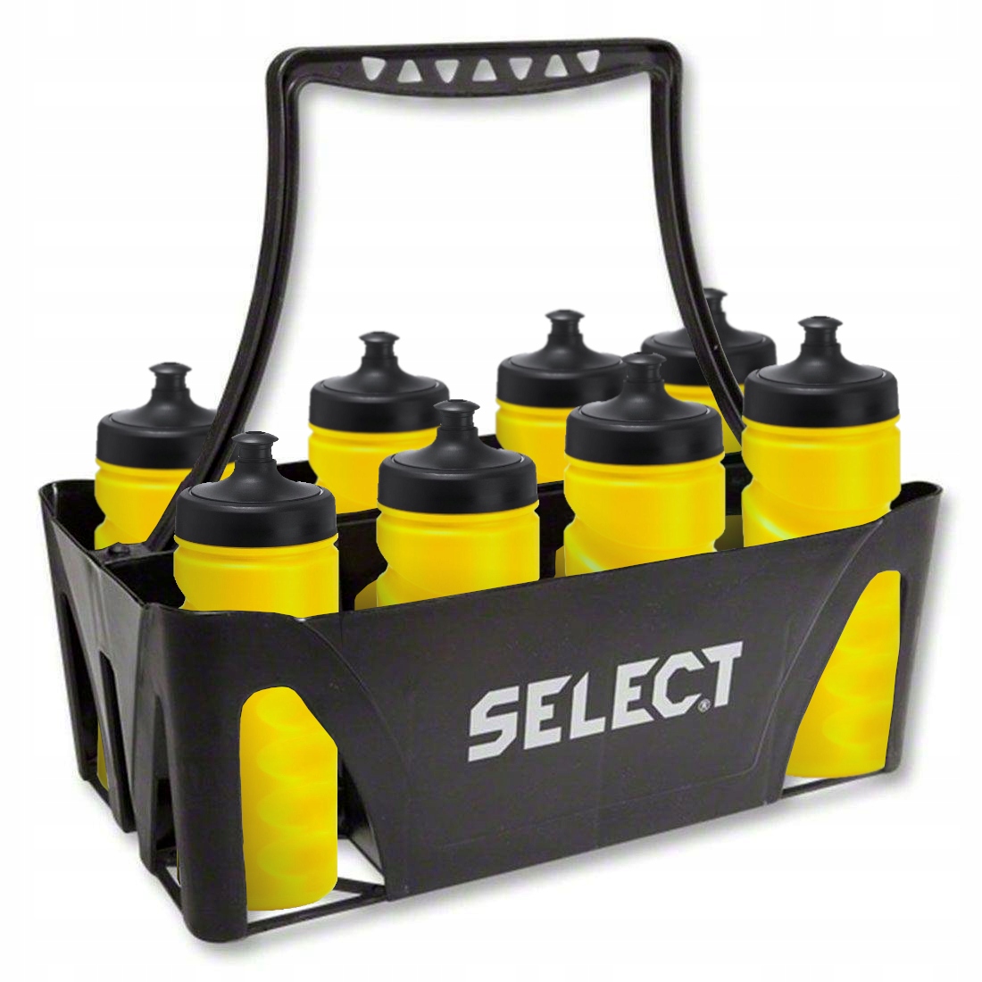 Zestaw Sportowy Koszyk Select 8 Bidonów Żółtych 500 ml