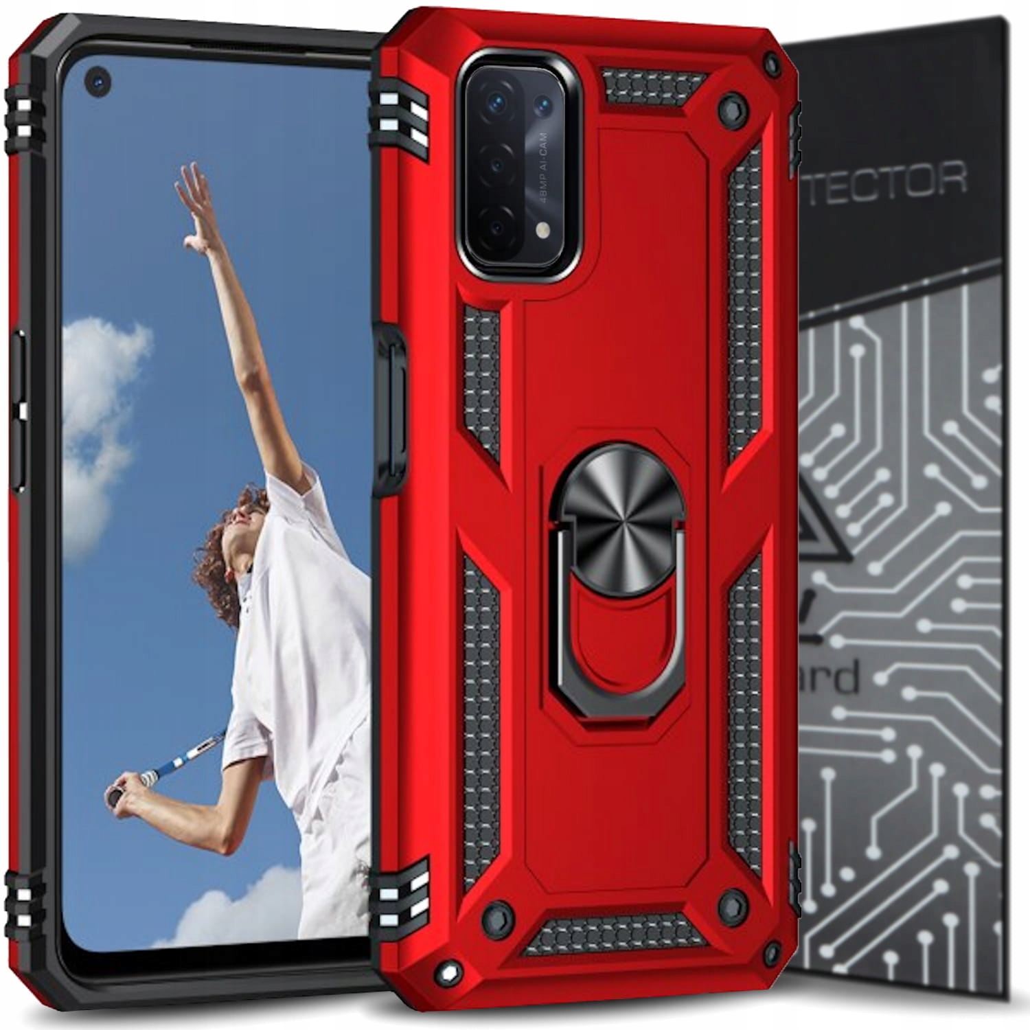 

Case Etui Pancerne+szkło do Oppo A54 5G A74 5G