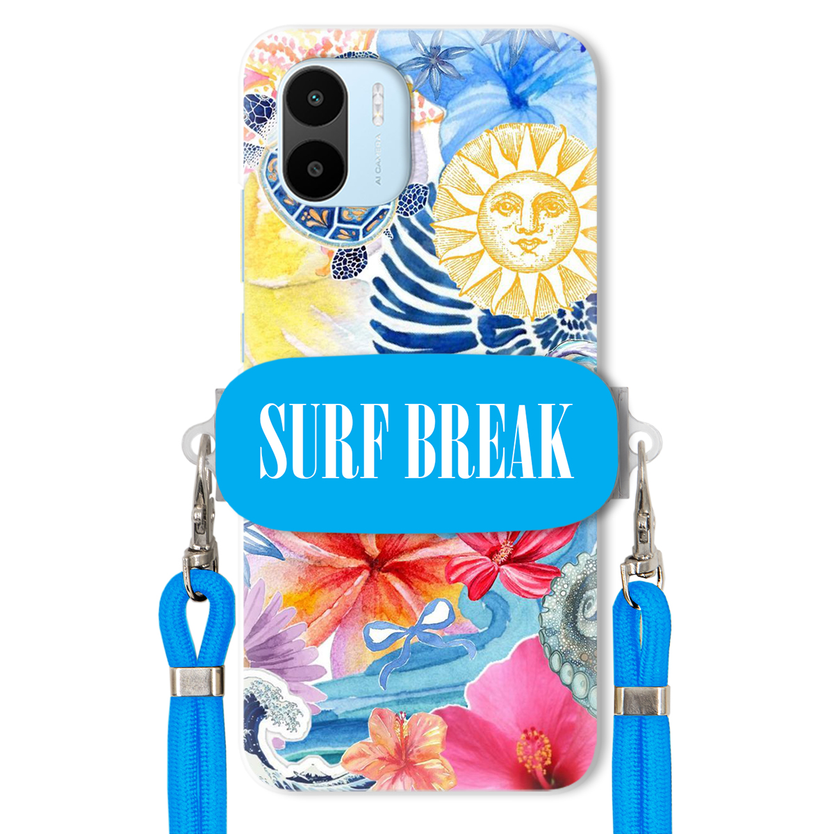 Puzdro pre Xiaomi Redmi A1 Crossbody Blue držiak Surf Break Lata