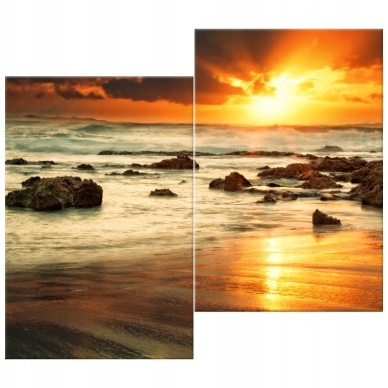 

Wschód słońca nad wzburzonym oceanem 80x70 Foto-ob