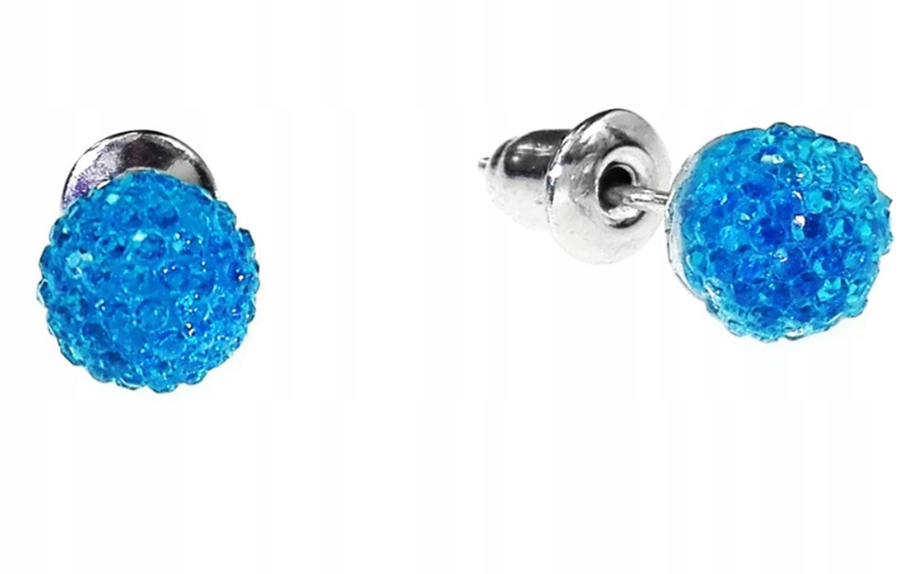 

Kolczyki kule kryształkowe 6 mm odcień niebieski