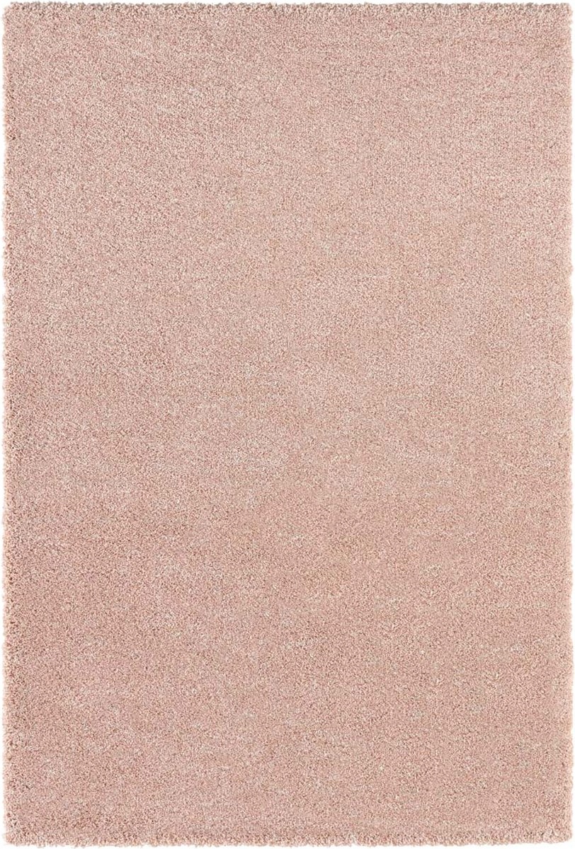 Ružový hrubý shaggy koberec do obývačky, boho vzor 200 x 290 cm