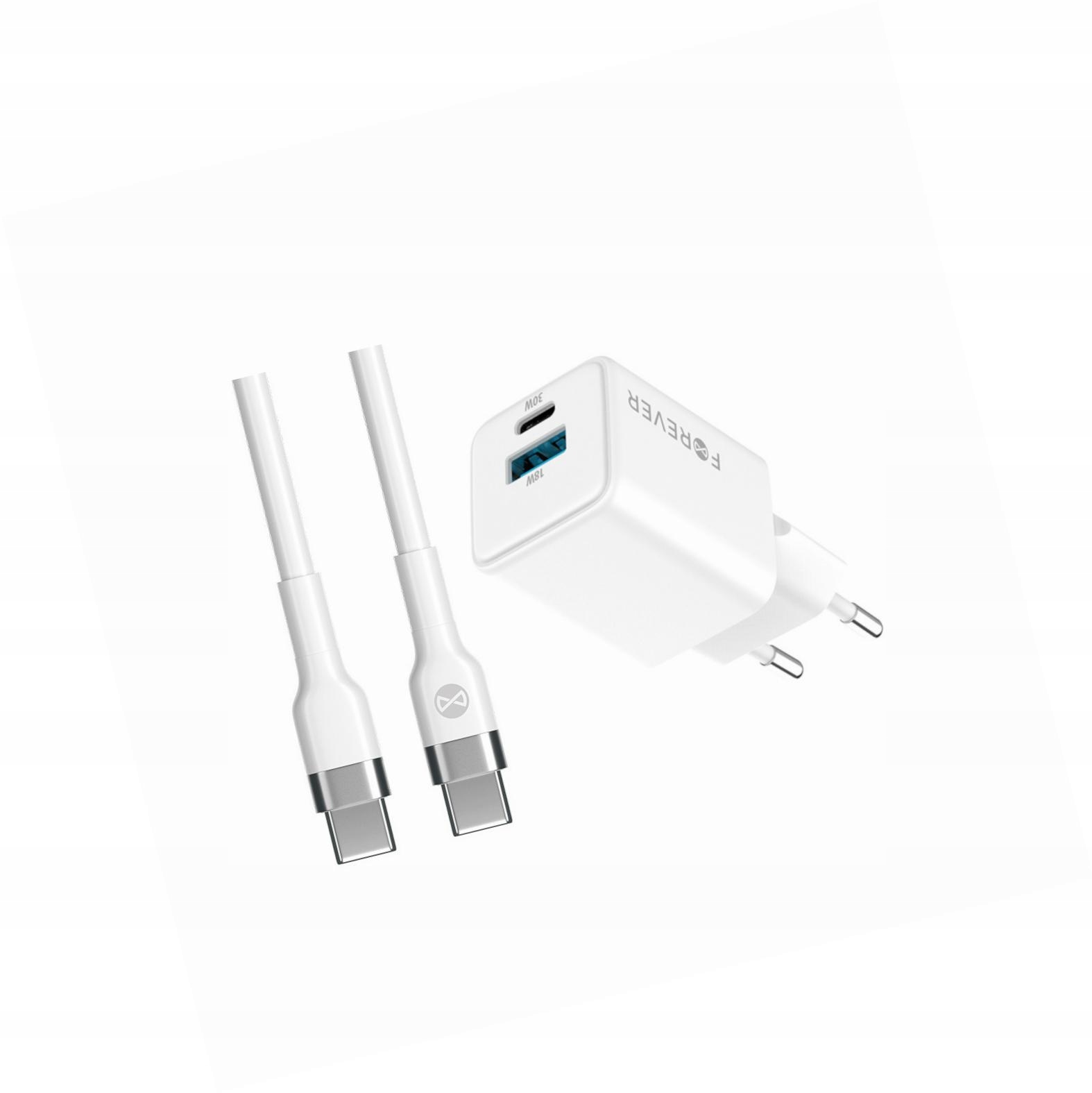 Szybka ładowarka GaN 30W 2 wejścia Usb i Usb-c z kablem do Lg K42