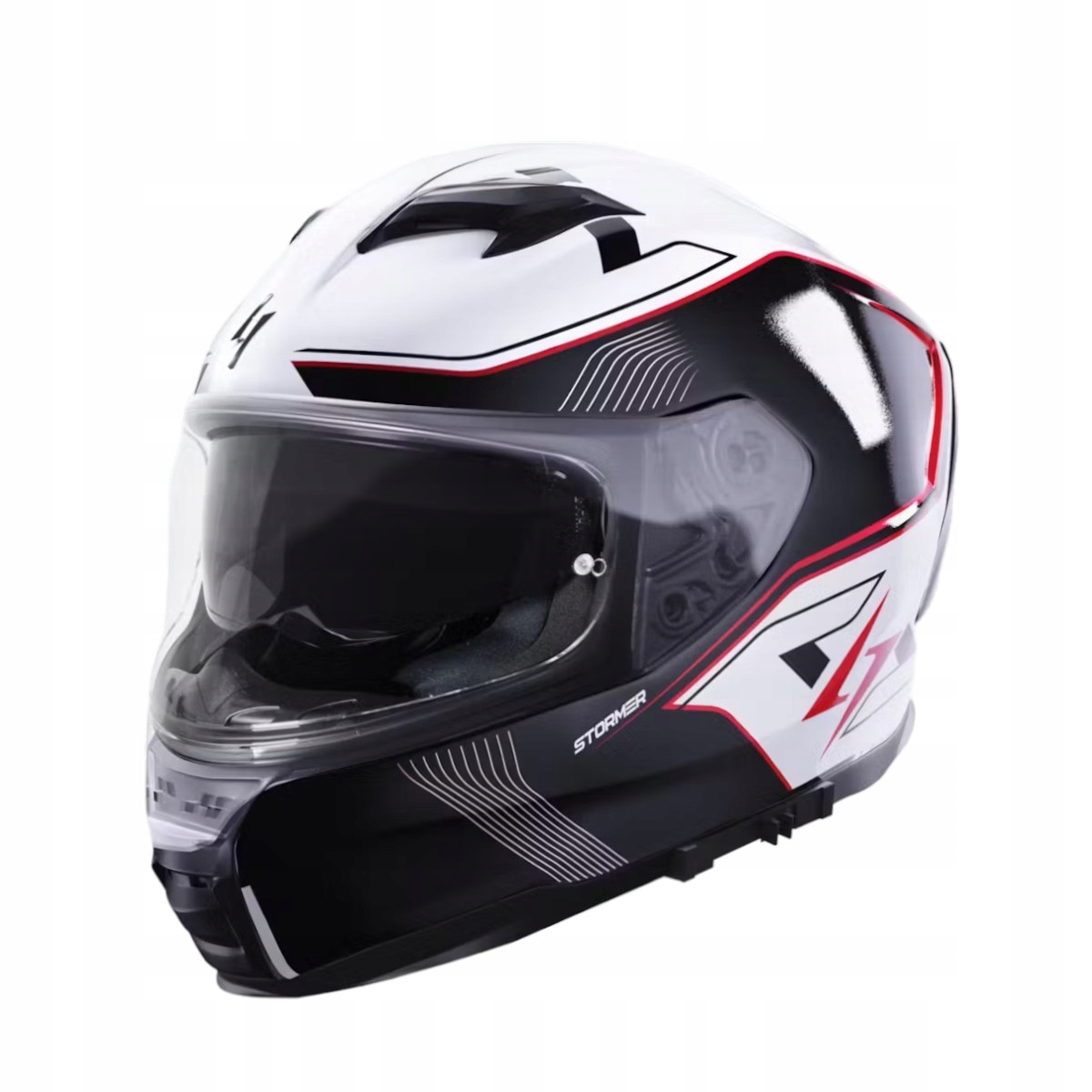 KASK MOTOCYKLOWY STORMER ZS-1001 TAKEN WHITE RED PEARLY LG