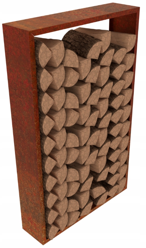 Stojak na drewno STAL CORTEN 150×39×150 cm VIRIDI