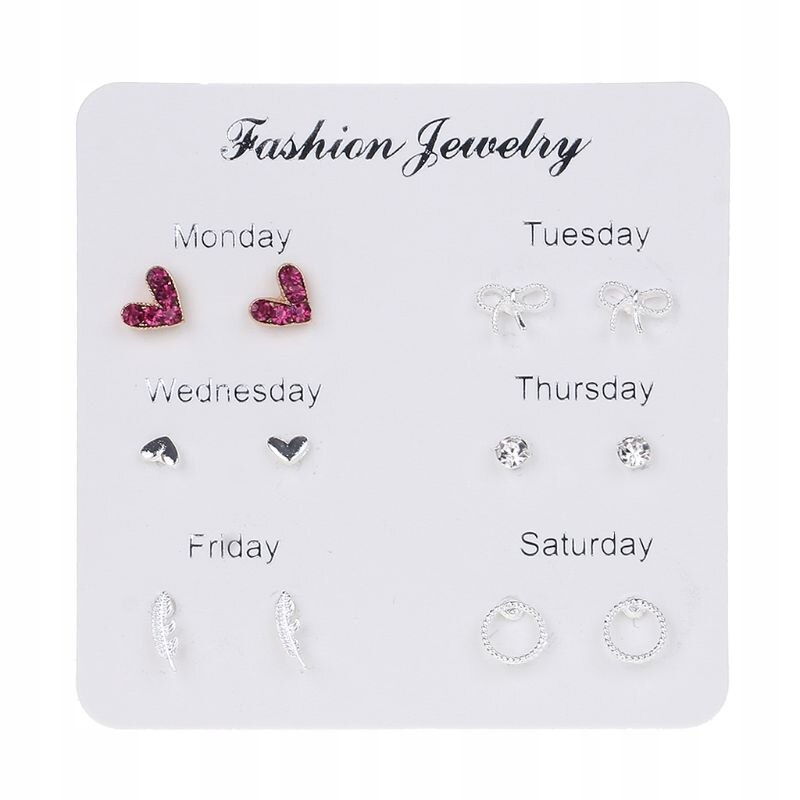 

Kolczyki Zestaw 6 Par Każdy Dzień Tygodnia