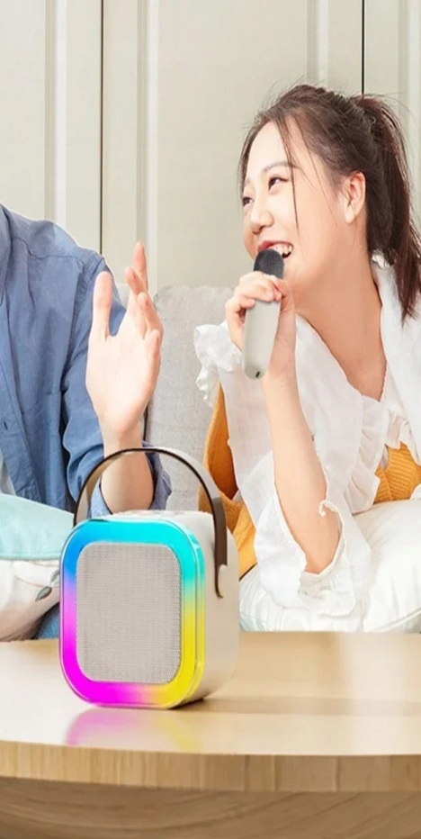 ZESTAW DO KARAOKE MIKROFON BEZPRZEWODOWY Z GŁOŚNIKIEM BLUETOOTH ŚWIECI LED Kod producenta ZESTAW DO KARAOKE MICHU