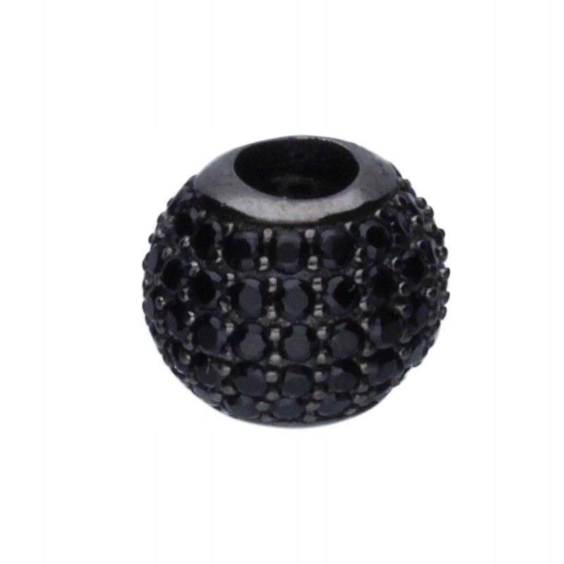 Stříbrný přívěsek bead 925 korálek s černými zirkony pro náramky