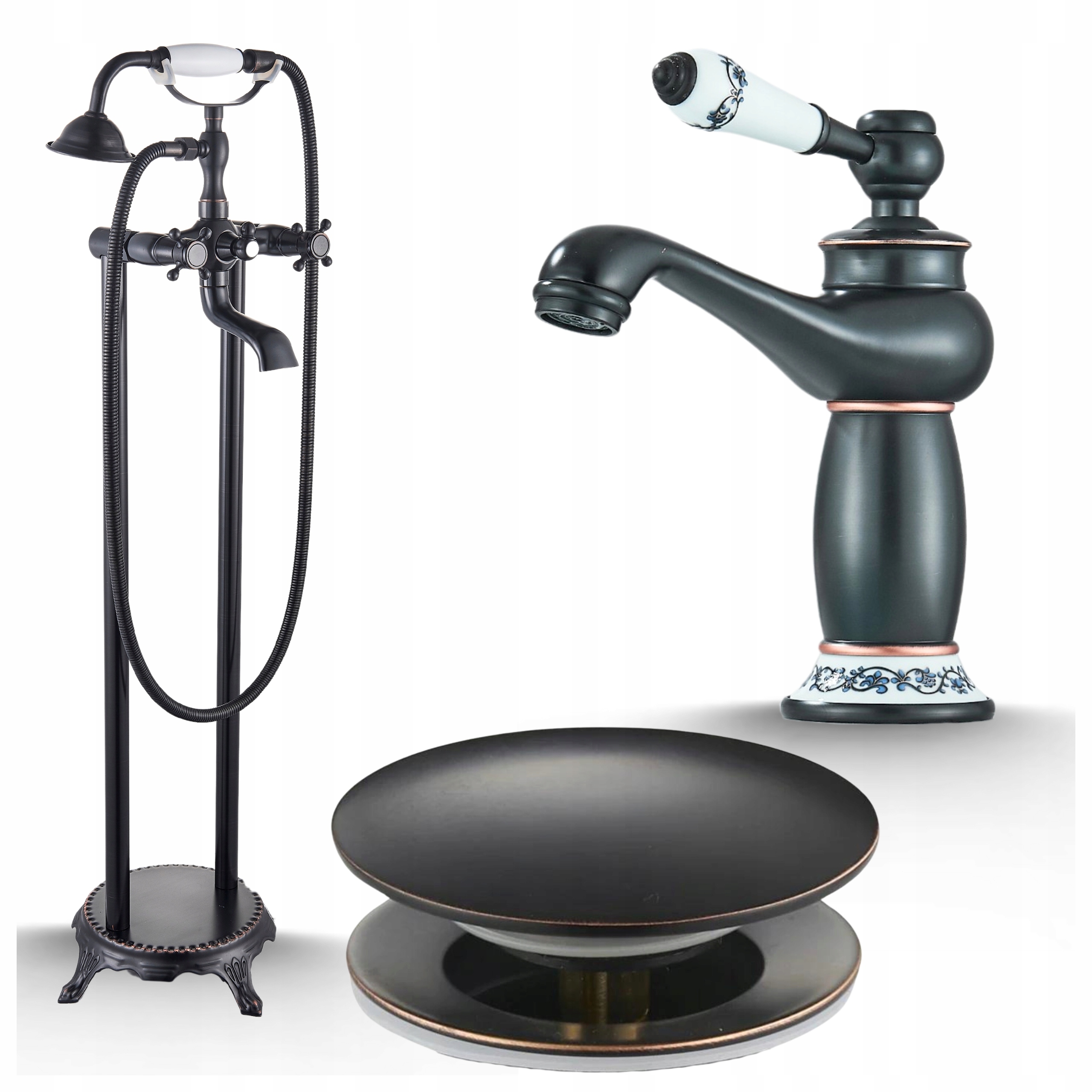 Batéria do vane so sprchovou hlavicou a podlahovou hadicou