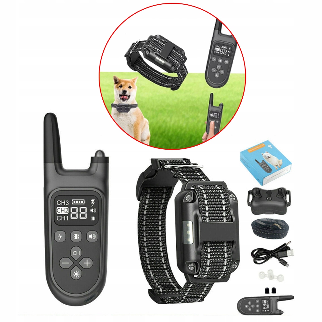 Elektrický Výcvikový Obojek Pro Psa S Led Dosahem 800 M