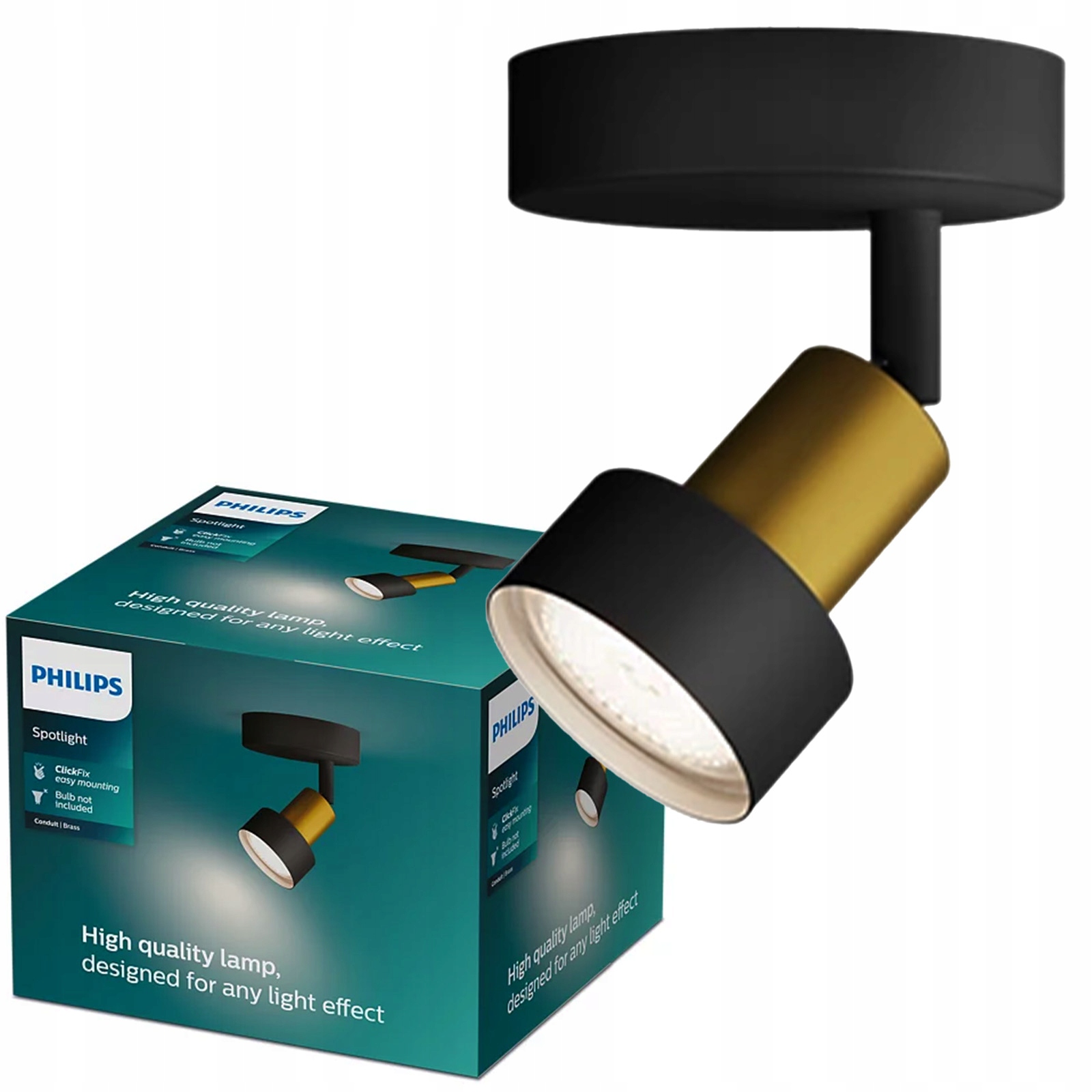 Nástěnná lampa GU10 černá-měděná Conduit Philips