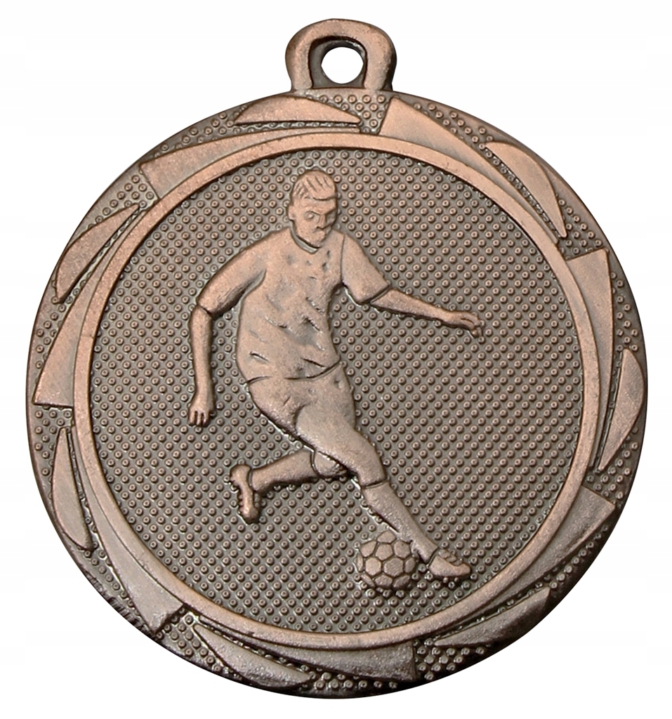 MDX710-B-zestaw 10szt Medal stalowy Piłka Nożna, kolor brązowy, średnica