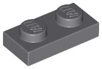 

Lego 3023 plate płytka 1x2 c. szary Dbg 1 szt Nowy