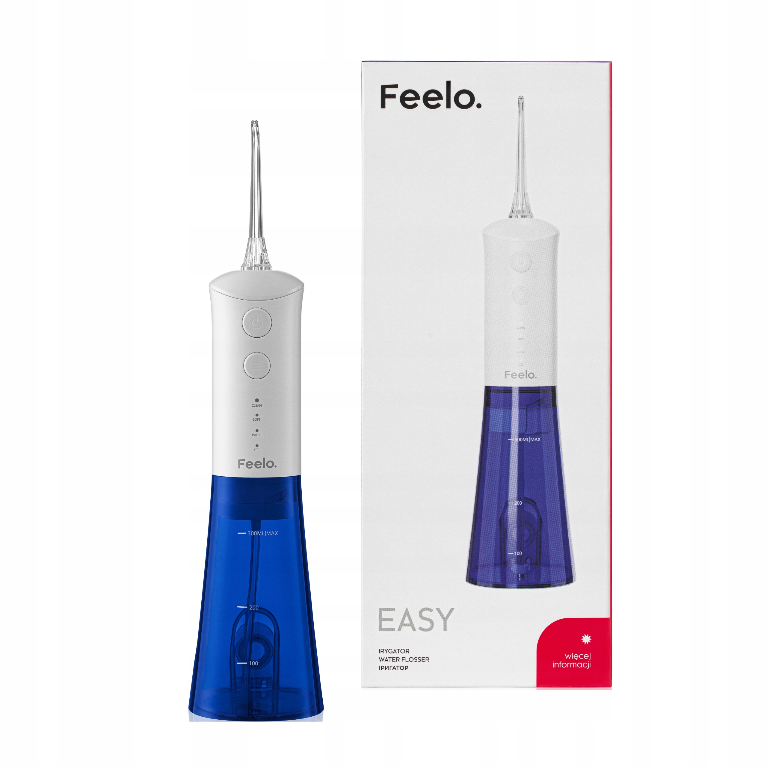 Irygator bezprzewodowy Feelo Easy do zębów przenośny podróżny