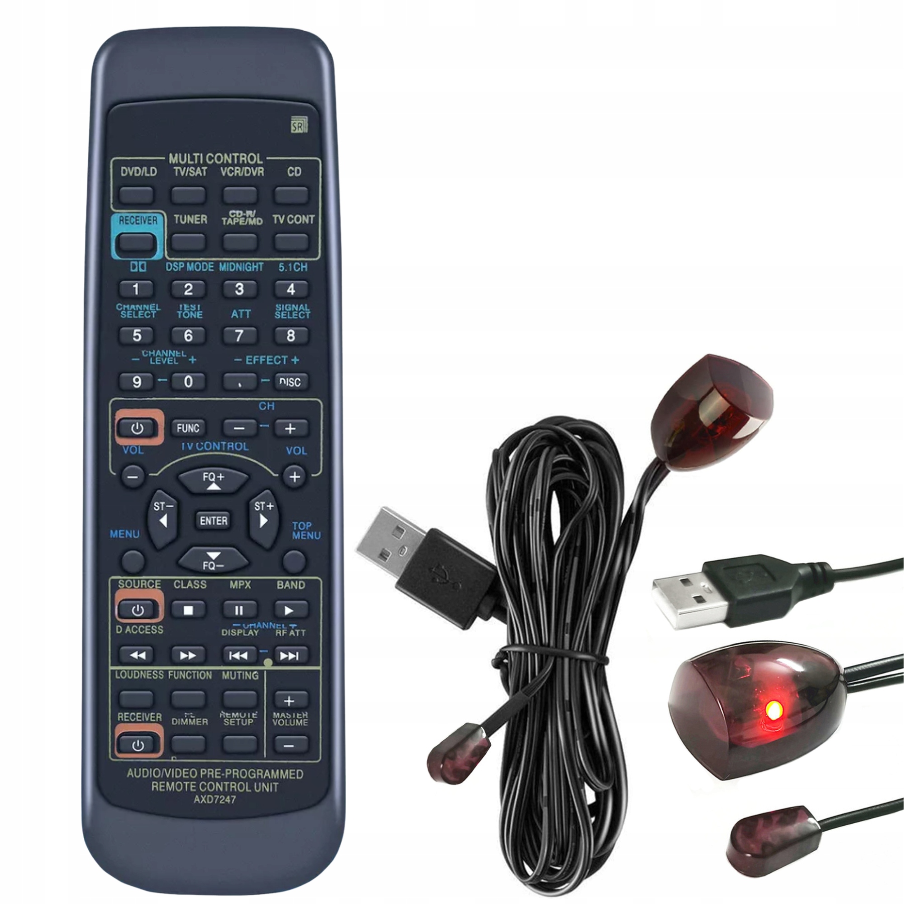 Dálkový Ovladač AXD7247 Pro Receiver Pioneer VSX709 VSX709RDS Ir Kabel