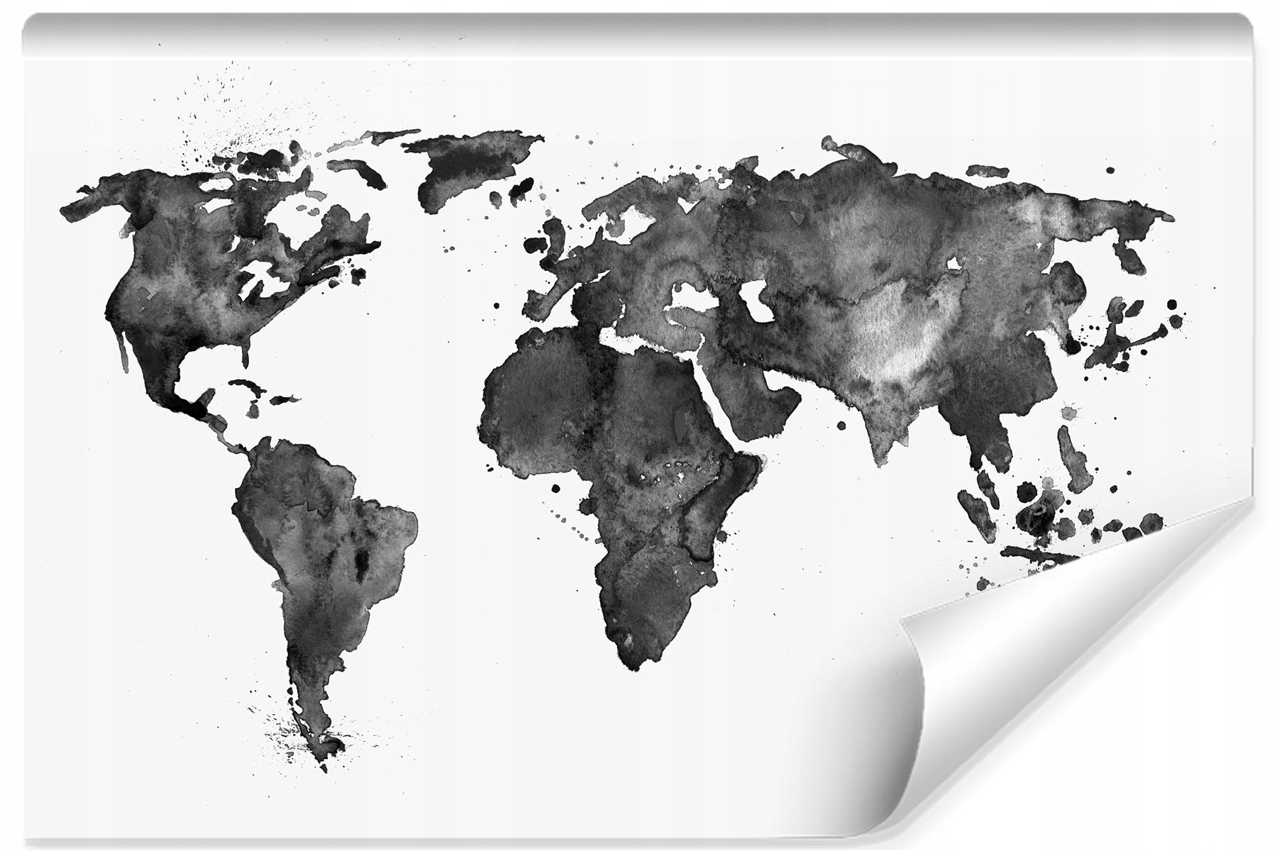 Fototapeta Šedá Mapa malovaná akvarelem 315x210