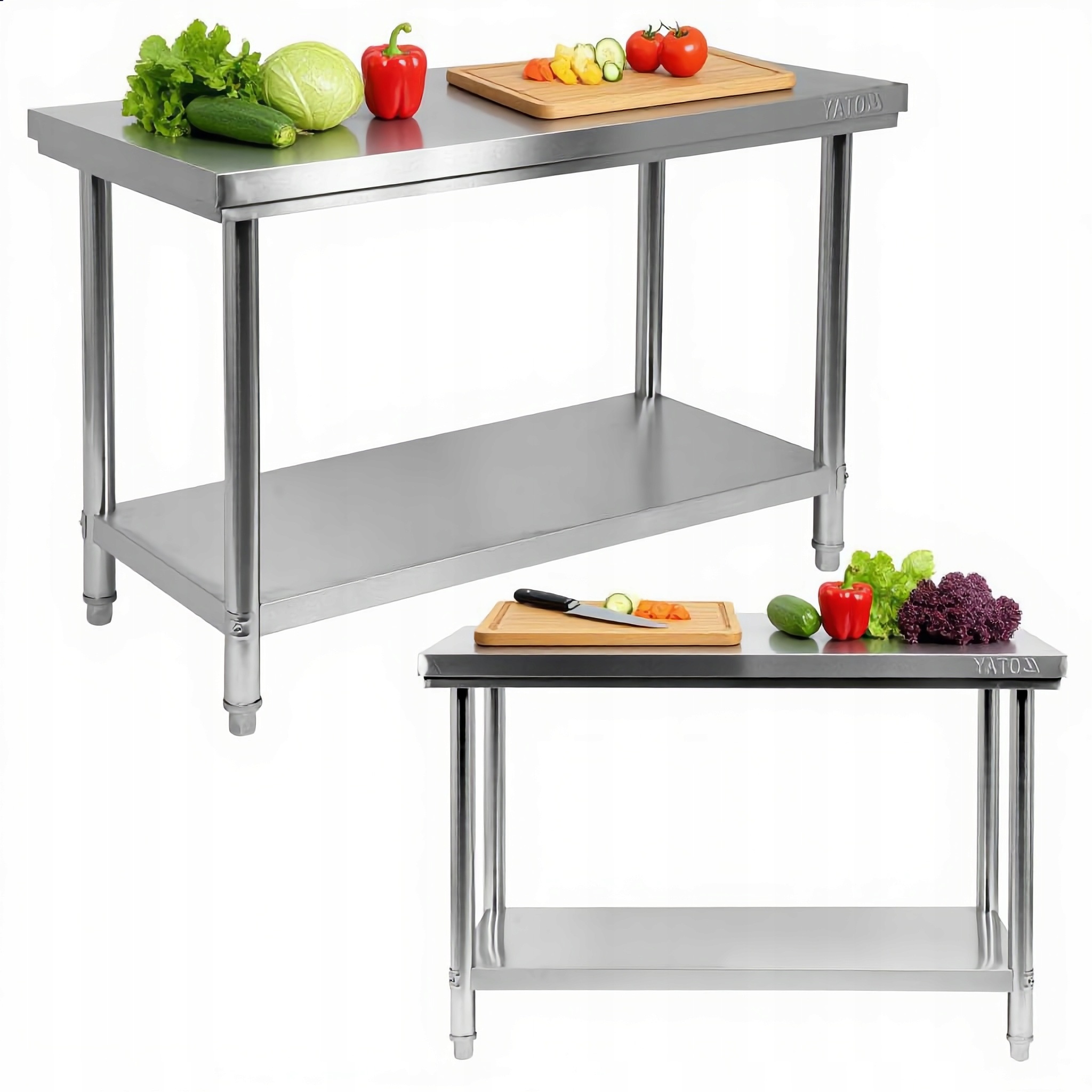 Centrální Skládací Gastronomický Stůl S Policí 160×60×H85 cm Yato YG-09005