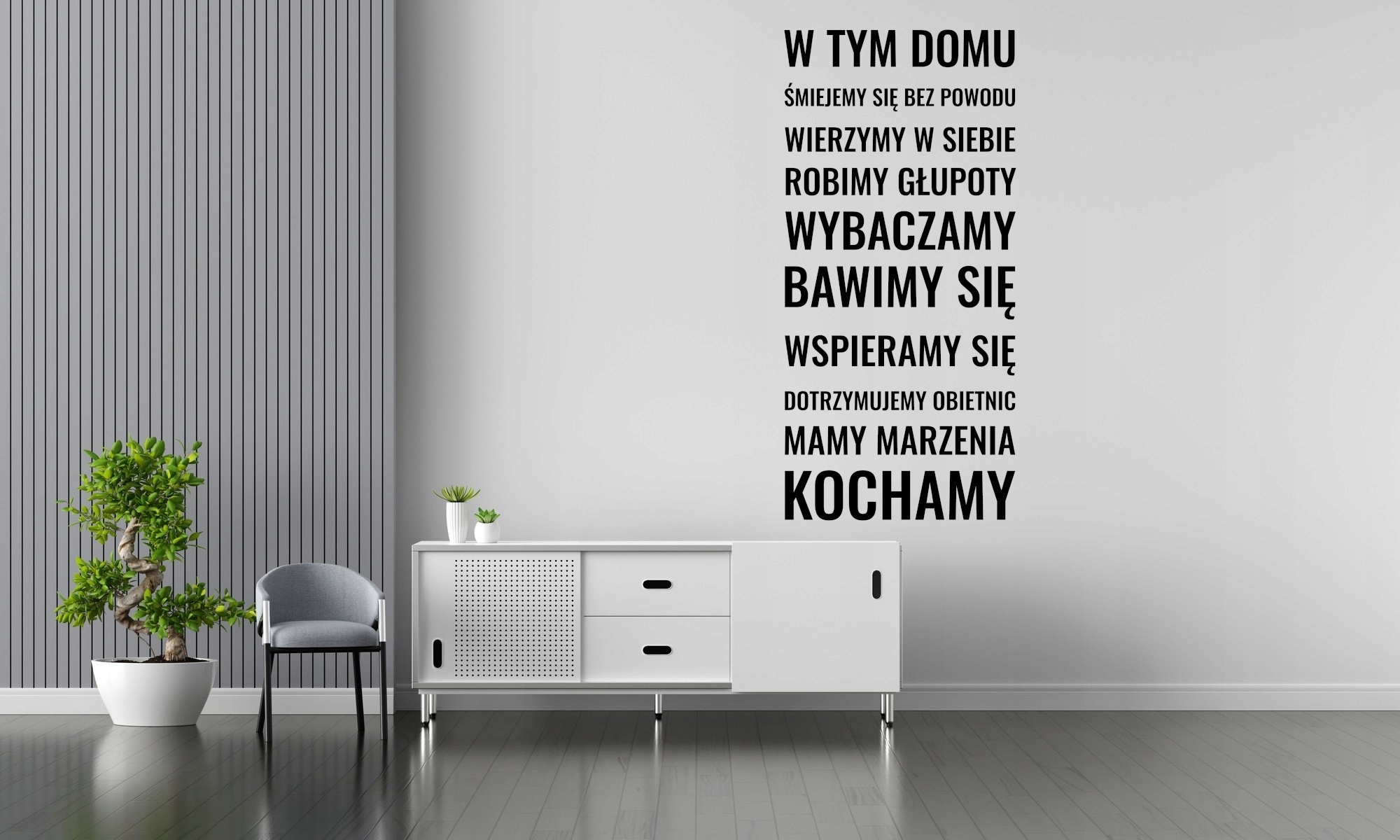 NAKLEJKA NA ŚCIANĘ NAPIS CYTAT W TYM DOMU | W04 Kod producenta NŚ04