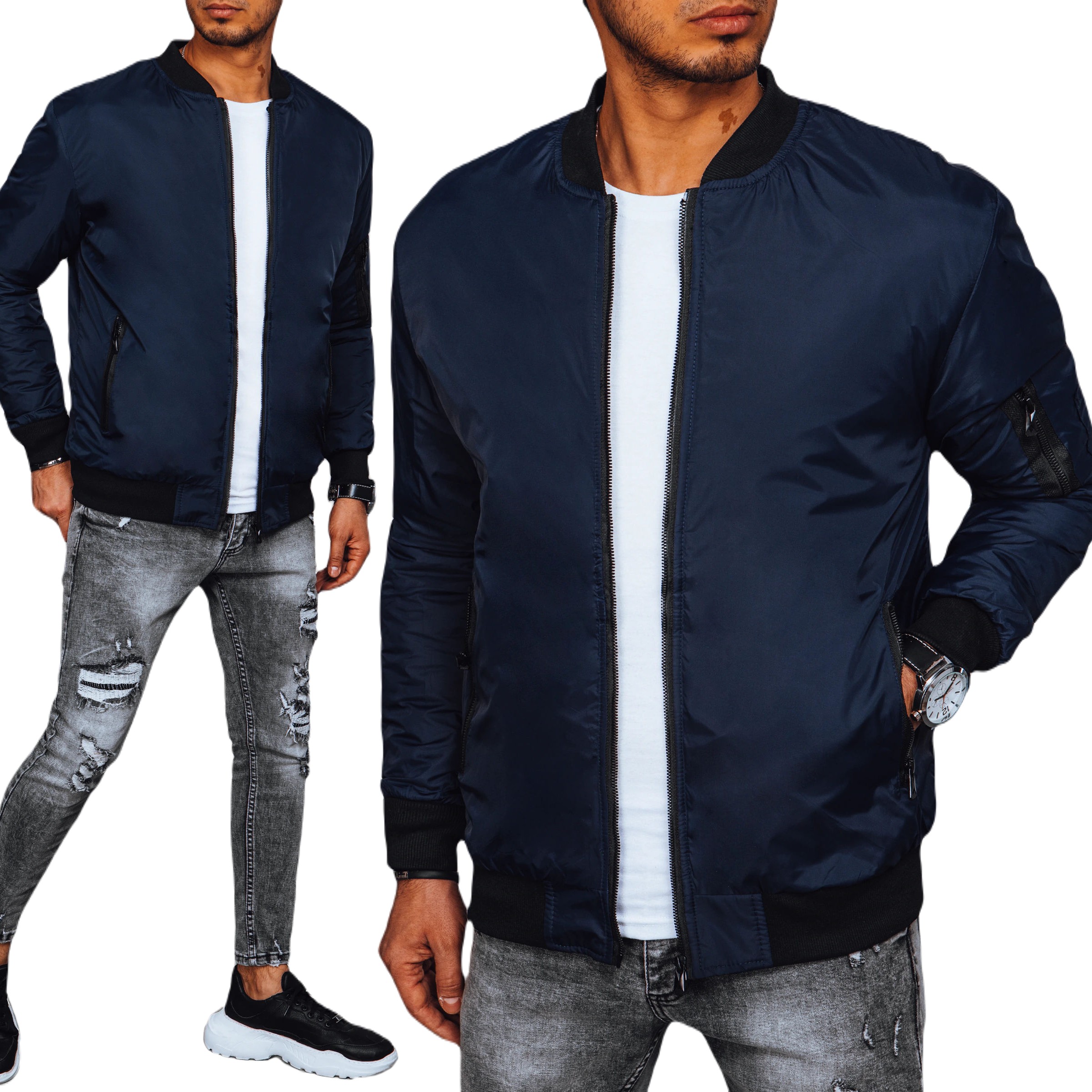 TMAVOMODRÁ PÁNSKA BUNDA BOMBER JACKET tx4424 - M