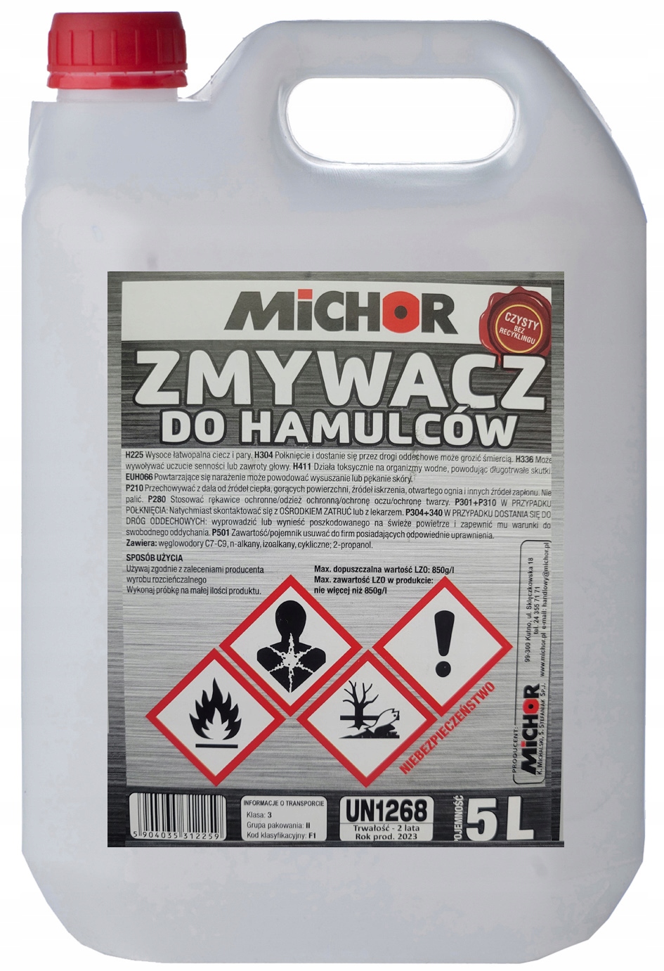 Zmywacz Do Hamulców Hamulcowy Brake Cleaner 5L Michor