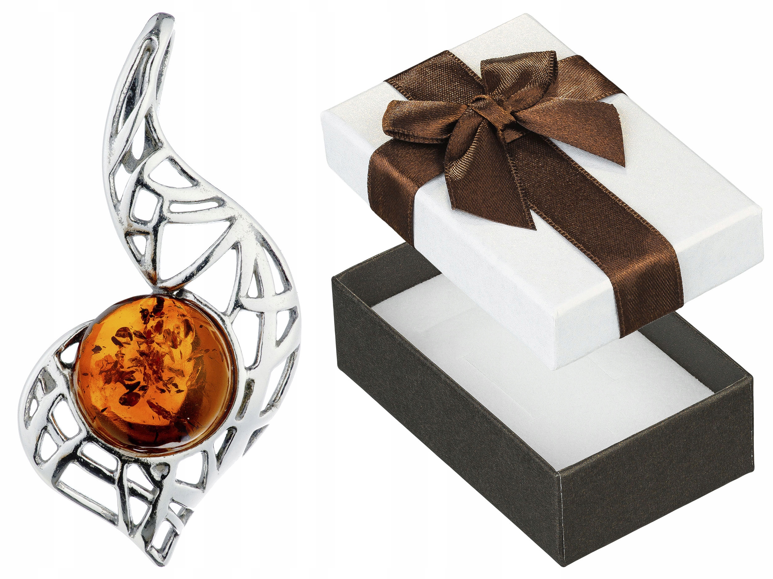 Stříbrný přívěsek s jantarem Oxidovaný Přívěsek Stříbrný 925