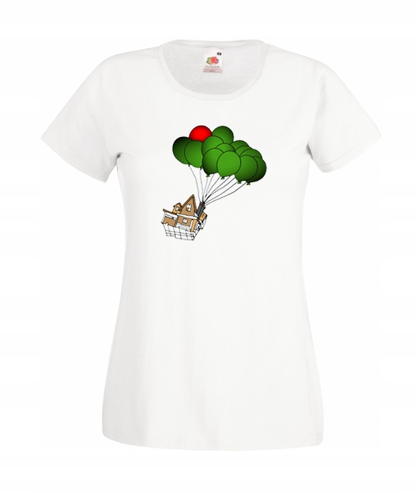 

XXL Koszulka Damska Dom Latający Balony Odlot Wzór