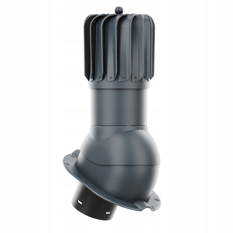 Rotačný krb Rotoline pre plechovú krytinu M fi 150 mm, podlhovastý, antracitový