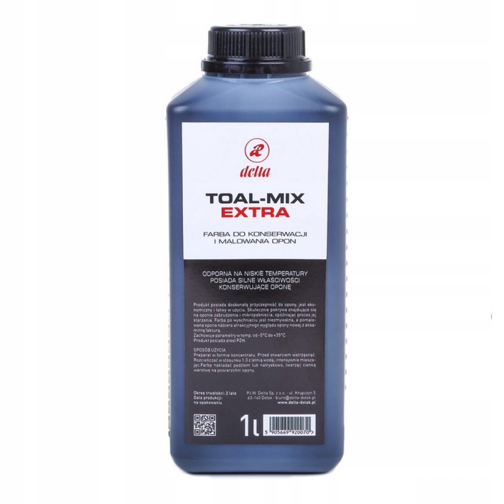 Farba do opon TOAL MIX EXTRA 1L wydajna półpołysk