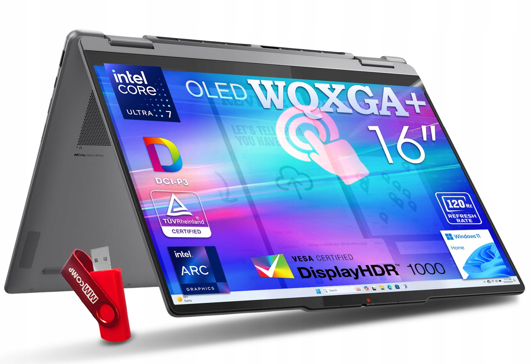 notebook Lenovo Yoga 7 2v1 Intel U7 32GB 1TB Ssd Wqxga+ Oled Pro Studia 3YW