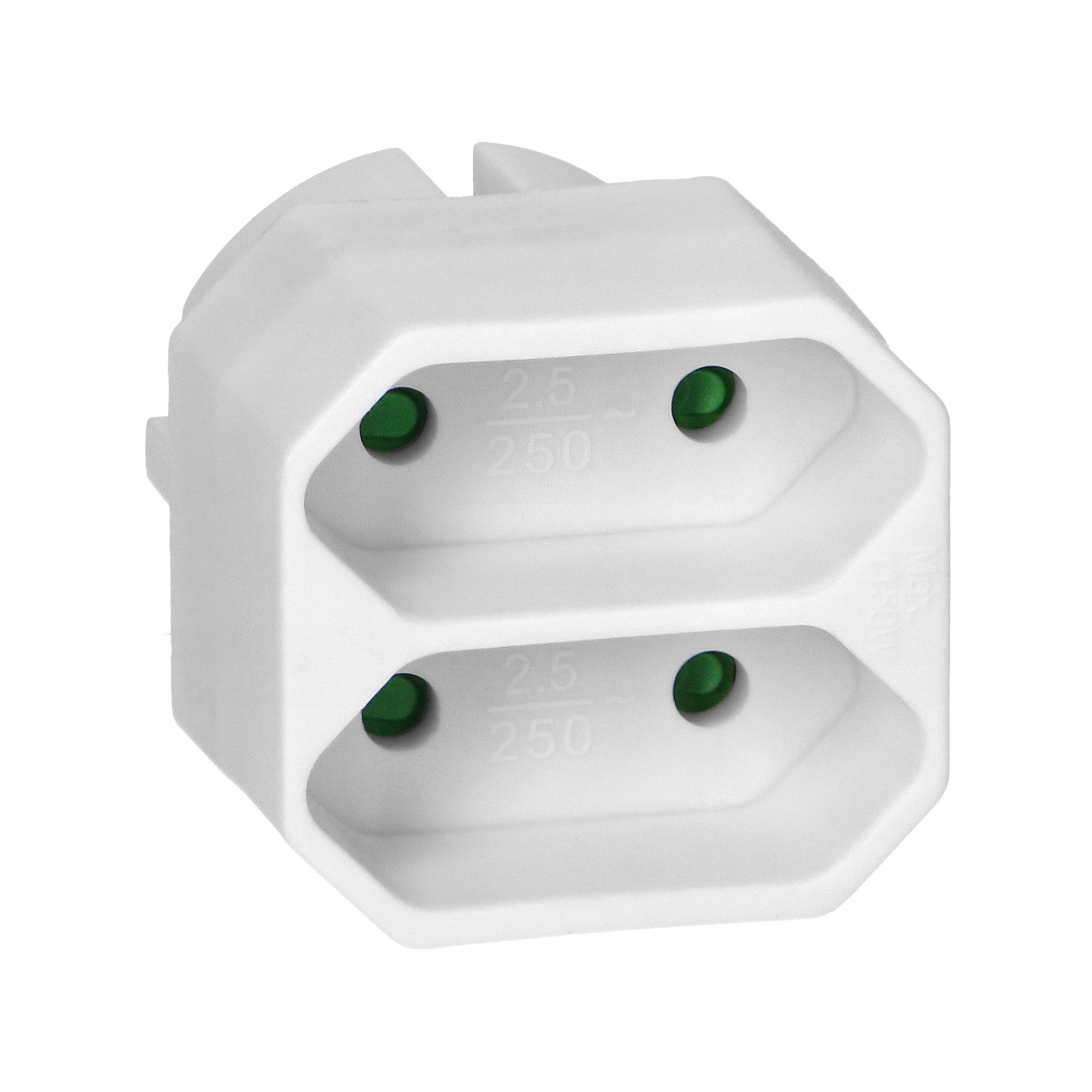 Rozgałęźnik 2x2P euro, biały, 20 szt.