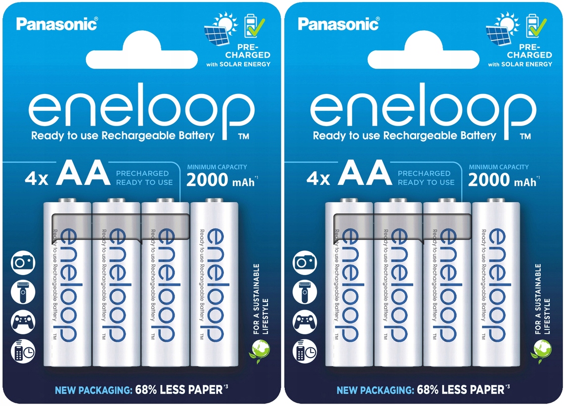 Nabíjecí Baterie Panasonic Eneloop R6 Aa 2000 mAh Ekologické Japan 8ks