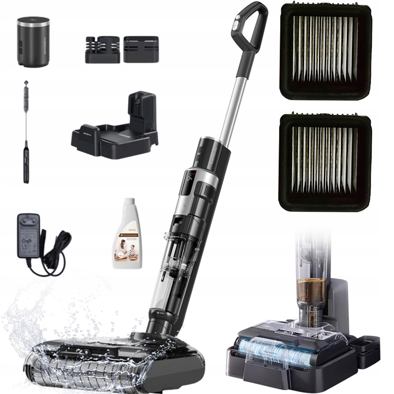 Vertikálny vysávač Jimmy HW9 mopovací 15kPA 300W Hepa filter čierny