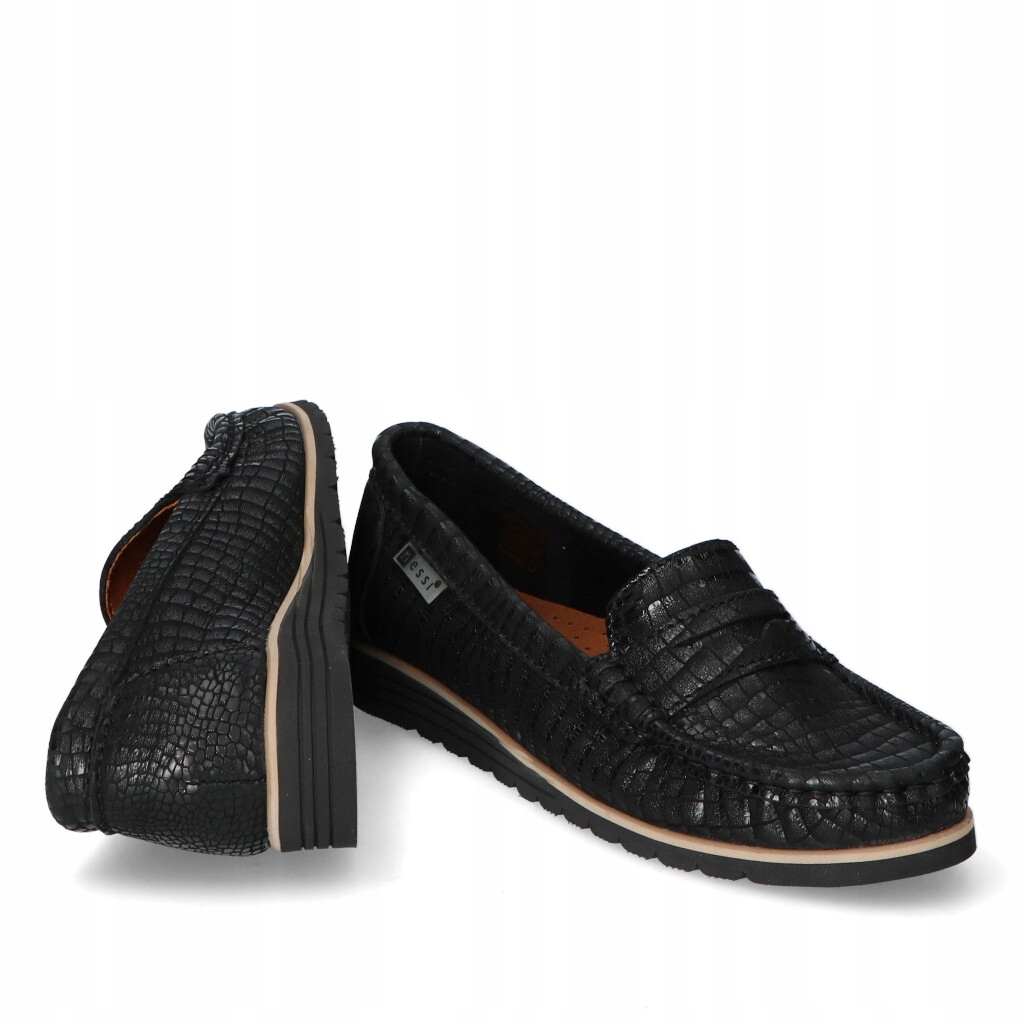 Mokasyny Nessi 18765 Czarny nubuk 37 Nazwa koloru producenta Czarny