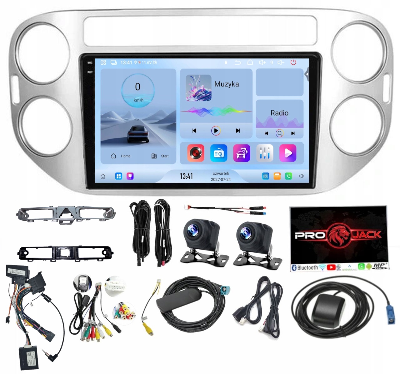 Rádio Navigácia Carplay Gps Android Vw Tiguan 2007-2016 Usb 4GB 64GB Sim