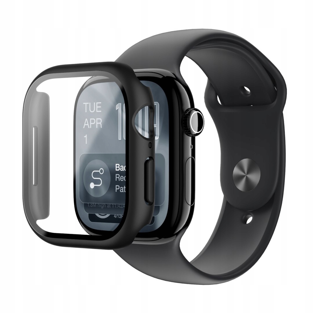 Szkło ochronne z etui na Apple Watch Series 11 42 mm Radix czarne Amazing